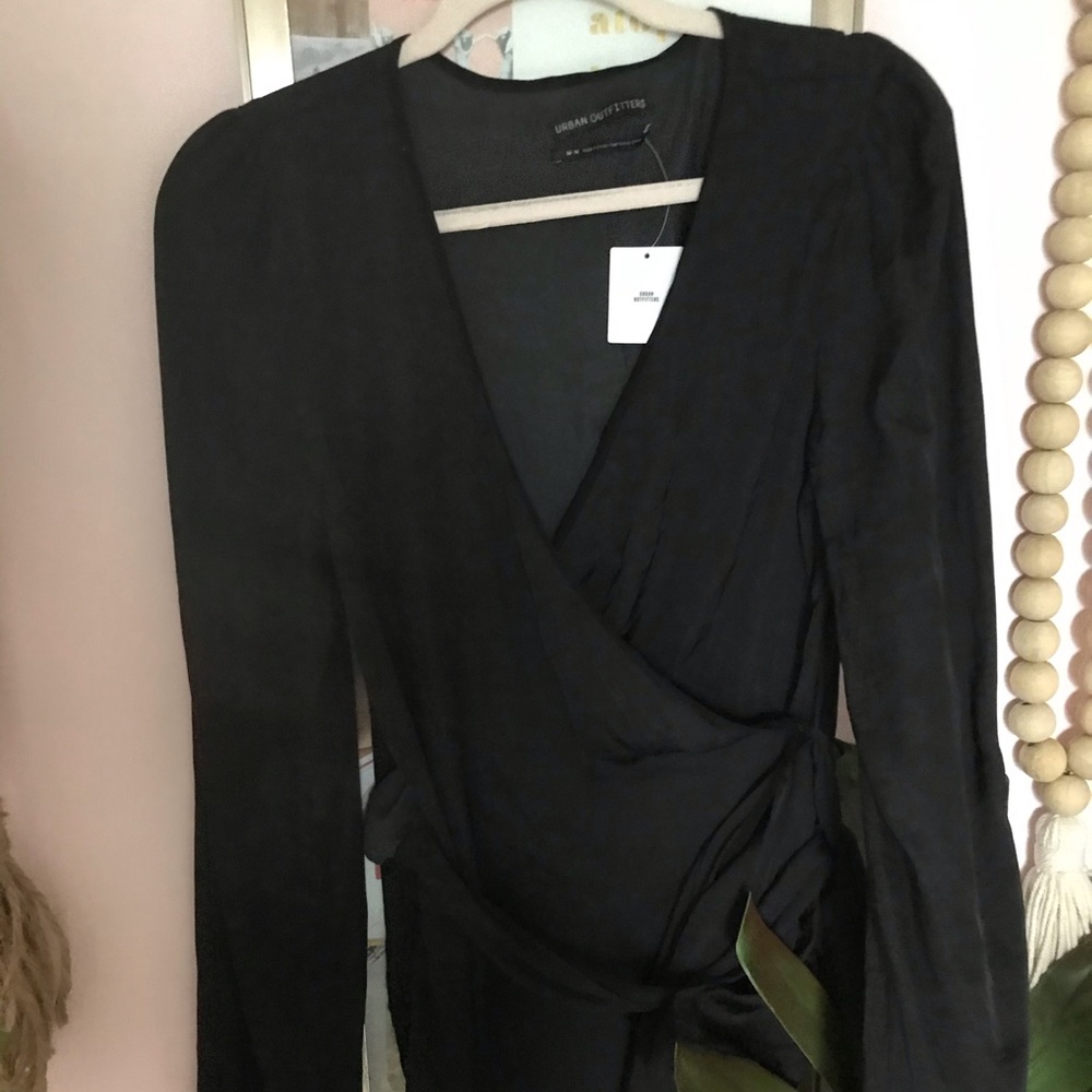 NWT silky black wrap top from UO